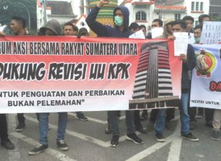 Aksi Damai, Dukung Revisi UU KPK Berlanjut di Medan