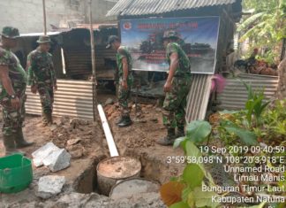 Peringati HUT TNI Ke-74, Koramil 01 Ranai Laksanakan Jambanisasi Salah Satu Rumah Warga