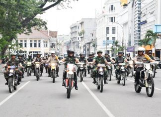 Pangdam I/BB Patroli Kota Medan Jelang Pelantikan Presiden & Wakil Presiden