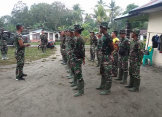 Jaga Tubuh Tetap Prima,Usai Apel Pagi Satgas Olahraga Senam Pagi