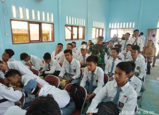 Karya Bhakti TNI Wilayah Kodim 0318/Natuna, Gelar Wasbang dan Penyuluhan Narkoba