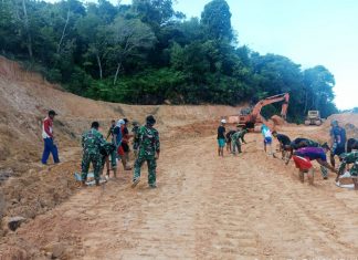 Hari Ke-22, Pengerjaan Jalan Tembus TMMD Ke-106 Wilayah Kodim 0318/Natuna Capai 70 Persen
