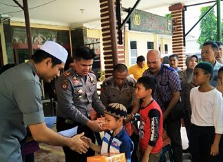 Polsek Percut Sei Tuan Syukuran Berbagi Bersama Anak Yatim,Pasca Pelantikan Pilpres