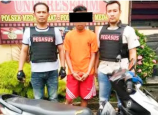 Polsek Medan Barat Lumpuhkan Pelaku Curanmor Dengan Timah Panas
