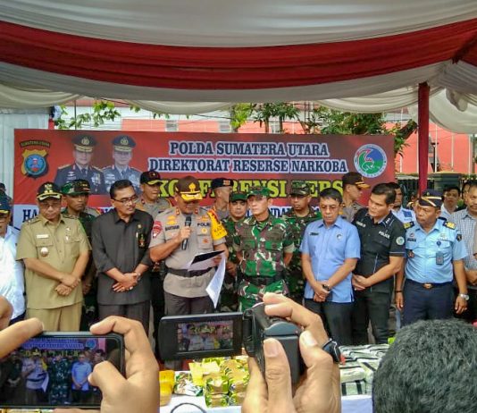 Kapolda Sumut Pimpin Konferensi Pers Akhir Tahun 2019 Dan Musnahkan Narkotika