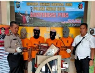 Tim Pegasus Medan Kota Berhasil Menangkap 4 Pelaku Spesialis Bongkar Rumah Kosong