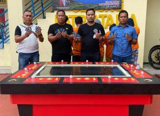 Polsek Medan Kota Berhasil Menggerebek Lokasi Judi Ketangkasan Di Medan Maimun