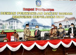 Isdianto Serahkan Ranperda LKPJ Pemprov Kepri 2019 ke DPRD