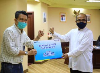 BP Batam Terima Bantuan 2.000 Masker dan Hand Sanitizer dari Bank BTN Cabang Batam