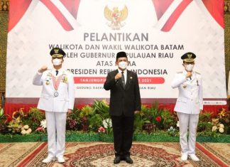 Gubernur Ansar Lantik Wali Kota dan Wakil Wali Kota Batam Terpilih
