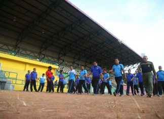Pastikan Tetap Bugar, Anggota Ditpam BP Batam Jalani Tes Kesamaptaan Jasmani