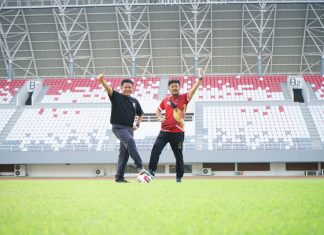 HD dan Mentan Olahraga Bersama, Sekaligus Melihat Kesiapan Sumsel sebagai Tuan Rumah Piala Dunia FIFA U21