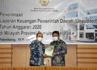 Serahkan Laporan Keuangan Pemprov Sumsel TA 2020, HD Harapkan Kembali Dapat Predikat WTP
