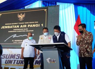 Gubernur Sumsel Resmikan 58 Kegiatan Infrastruktur Kabupaten Lahat