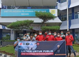 Sejumlah DPC SP Jajaran PLN UIW Sumut Tolak Privatisasi Ketenagalistrikan di Momen May Day