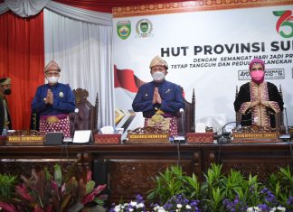 Dewan Dengarkan Penjelasan Gubernur Atas Pemandangan Umum Fraksi-fraksi Palembang, 19 Mei 2021