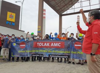 Pegawai PLN UPK Pangkalan Susu 3 & 4 Tolak AMC dan Gelar Aksi Cap Darah
