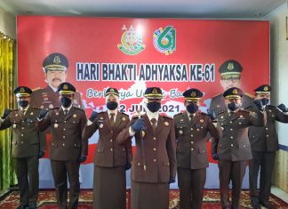 Upacara Peringatan Hari Bhakti Adhyaksa Ke 61 Tahun 2021 Dipimpin Kepala Kejaksaan Negeri Pelalawan