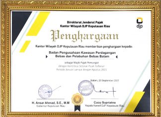 BP Batam Raih Penghargaan Setoran Pajak Terbesar 2021
