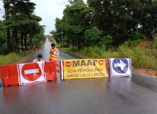 Hindari Lakalantas di Kawasan Industri, BP Batam Pasang Road Barriers di Jalan Hang Kesturi