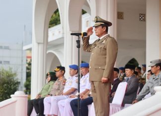 Gubernur Ansar Jadi Inspektur Upacara pada Upacara Peringatan HUT Satpol PP, Satlinmas serta Damkar Tingkat Provinsi Kepri