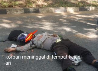 Tabrak lari ,pengemudi Truk trailer kabur tinggalkan Korban