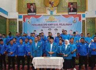 Pengurus DPD KNPI Pelalawan Periode 2022-2025 Resmi di Lantik.