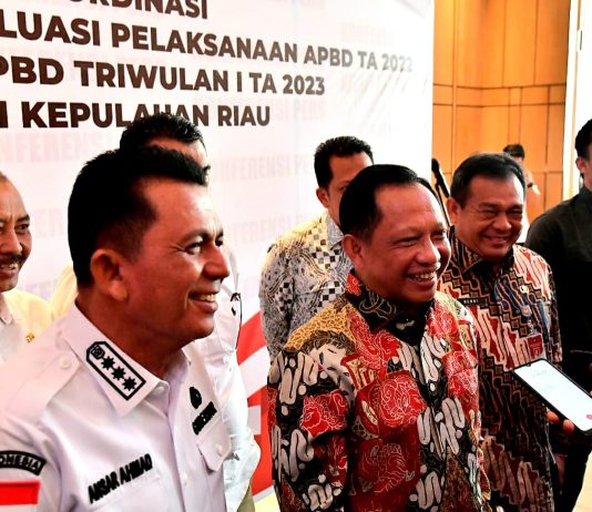Gubernur Ansar Dampingi Mendagri Pimpin Rakor Pengendalian Inflasi dan Evaluasi APBD TA 2023 Provinsi Kepri