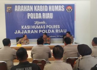 Humas Polda Riau Kombes Hery Gelar Pertemuan Bersama Humas Polres Riau Di Media Senter Polda Riau