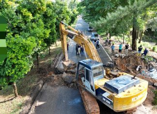 Quick Response BP Batam Lakukan Penanganan pada Jalan Amblas Gajah Mada – Tiban, Masyarakat Dihimbau Tetap Berhati-hati