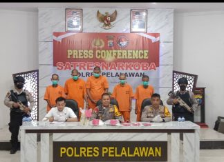 Cetak Sejarah, Polres Pelalawan Berhasil Ungkap Peredaran Sabu 5 Kg dan Ribuan Pil Happy Five