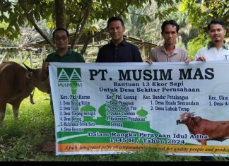 Hari Raya Idhul Adha, PT Musim Mas salurkan 13 ekor Hewan Qurban