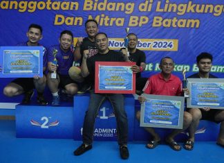 Pertandingan Badminton Dalam Rangka Hari Bakti BP Batam ke-53 Tahun Resmi Berakhir