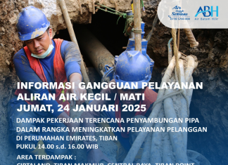 Pelanggan Air Batam Hilir,Adanya Penyambungan Pipa HDPE 225mm