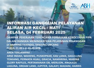 Danpak Kebocoran Pipa di Samping Fanindo