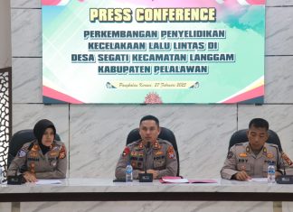 Polres Pelalawan gelar Perkembangan Penyelidikan Kecelakaan Lalu lintas Di Desa Segati
