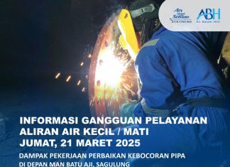 Perbaikan Kebocoran Pipa Di Depan MAN Batu Aji