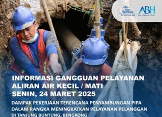 pekerjaan terencana Penyambungan Pipa HDPE 110mm di Tanjung Buntung, Bengkong