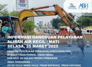 Perbaikan kebocoran Pipa DN 300mm di Bukit Tiban Permai