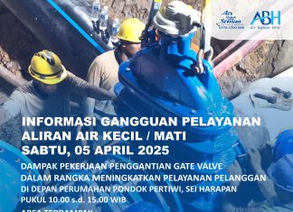 Pekerjaan terencana penggantian gate valve150mm di depan perumahan pondok pertiwi, sei harapan