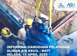 Pekerjaan Penyambungan dan relokasi washout pipa induk DN 800mm di Jalur Piayu – Duriangkang