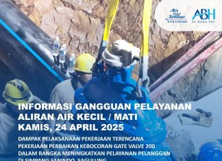 Perbaikan kebocoran gate valve 200 di Simpang Fanindo, Sagulung