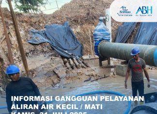 Perbaikan Pipa di Bundaran Bandara ,Batu Besar dalam melakukan Perawatan Pipa Air Bersih