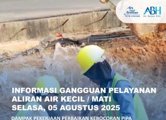 Perbaikan kebocoran Pipa di Depan Sate Asih, Bengkong Harapan