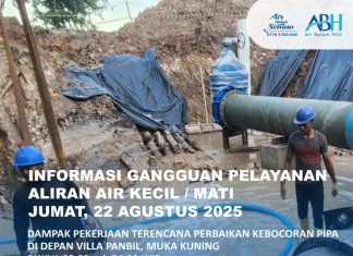 Perbaikan kebocoran Pipa Steel DN 600mm di Depan Villa Panbil, Muka Kuning