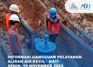 pelaksanaan pekerjaan terencana Interkoneksi pipa 500mm – 300mm di Bundaran Bandara, Batu Besar