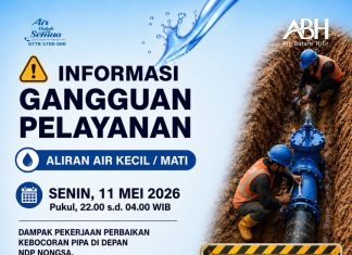 Perbaikan Kebocoran Air Bersih di Nongsa , PT Air Batam Hilir Langsung turun melakukan Perbaikan