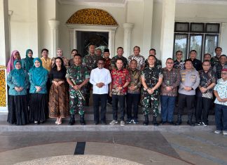 Bupati dan Wabup Sambut Kunjungan Danrem 031/Wira Bima di Rumah Dinas Bupati
