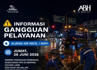 Perbaikan kebocoran pipa DCIP 200mm di Simpang Golden Land, Batam Center