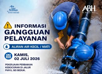 Perbaikan kebocoran pipa DCIP 200mm di Jalur Piayu, Sei Beduk